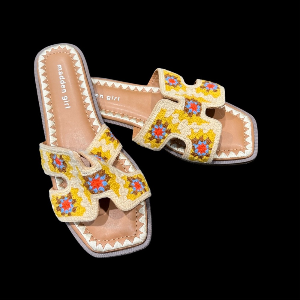Madden Girl Red and Yellow Floral Sandals